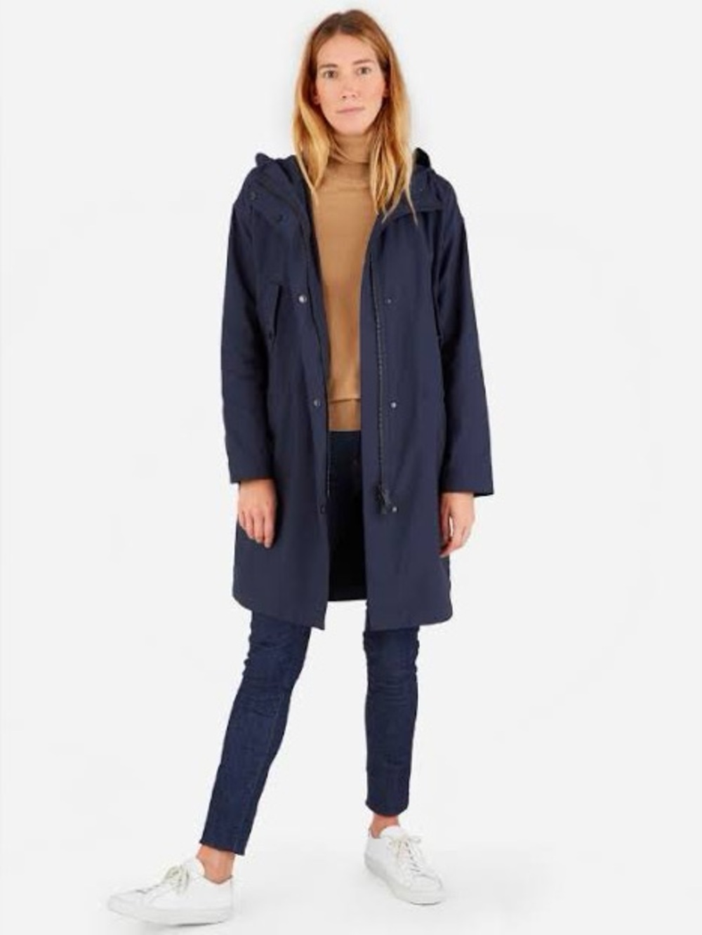Everlane City Anorak Size Small Navy Blue